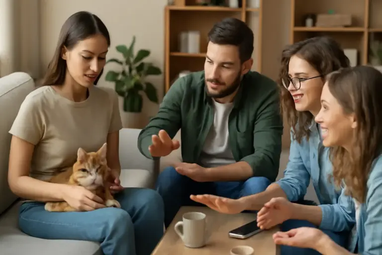 La prima visita degli amici dopo l’adozione del gatto: cosa fare per non destabilizzare l’animale