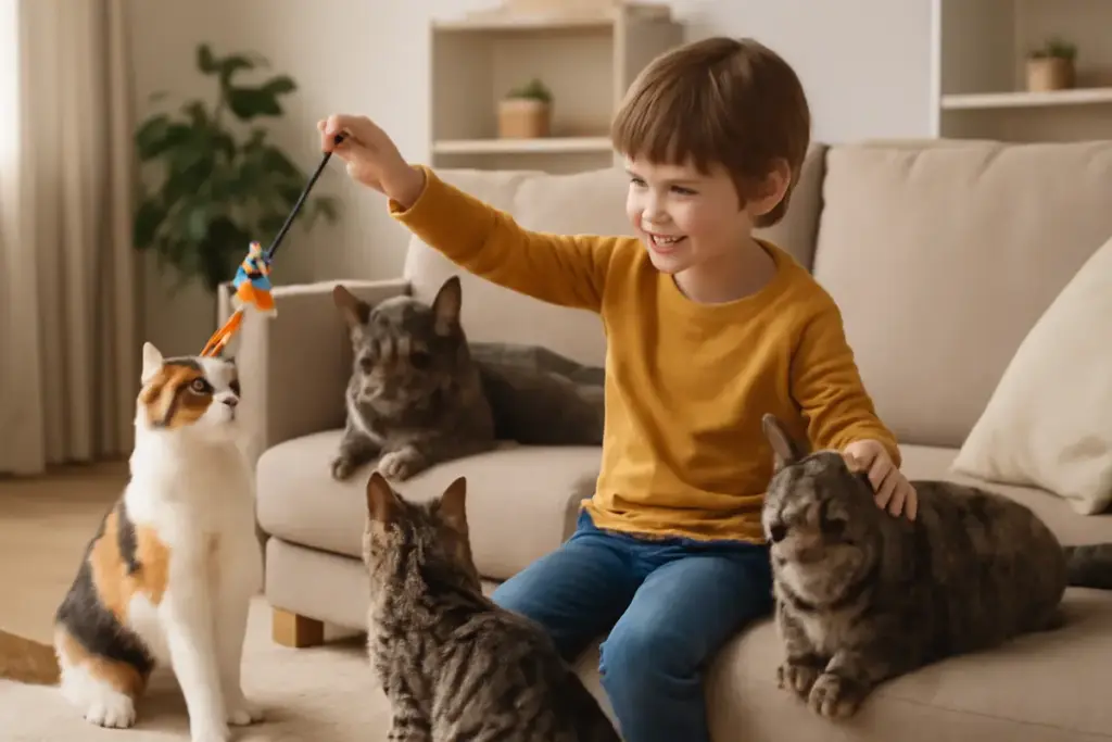 Gatti e bambini in casa dopo l’adozione: attività utili per una relazione serena