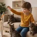 Gatti e bambini in casa dopo l’adozione: attività utili per una relazione serena