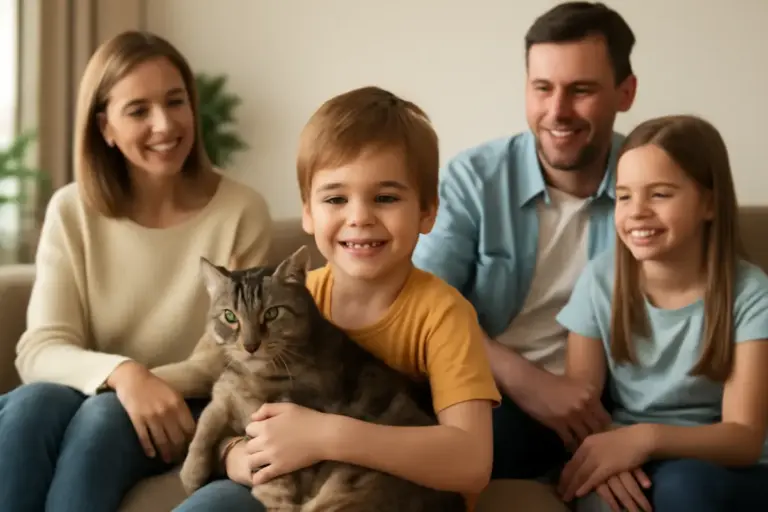 Come il gatto scelto dai bambini si trasforma nell’amico di tutta la famiglia: esempi positivi
