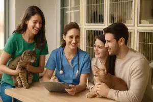 Collaborazione tra volontari e veterinari in gattile: la sinergia che migliora le adozioni di successo