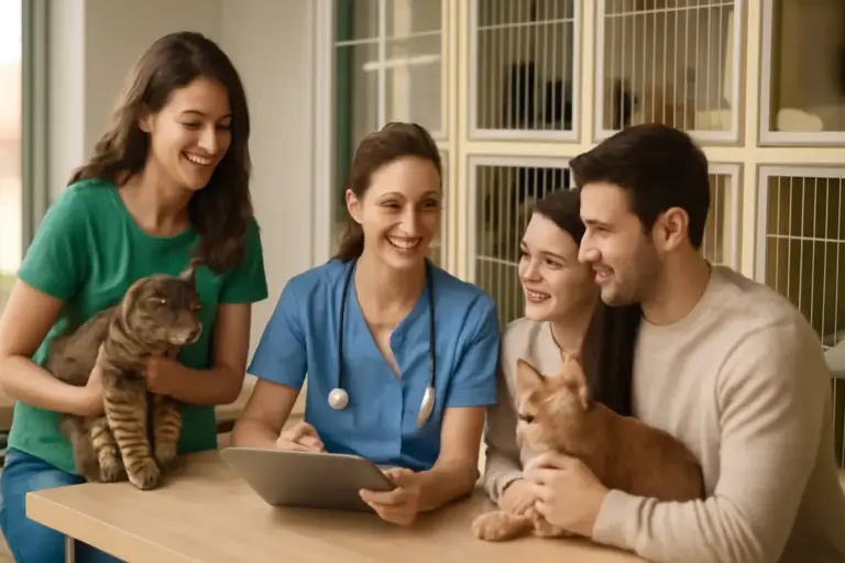 Collaborazione tra volontari e veterinari in gattile: la sinergia che migliora le adozioni di successo